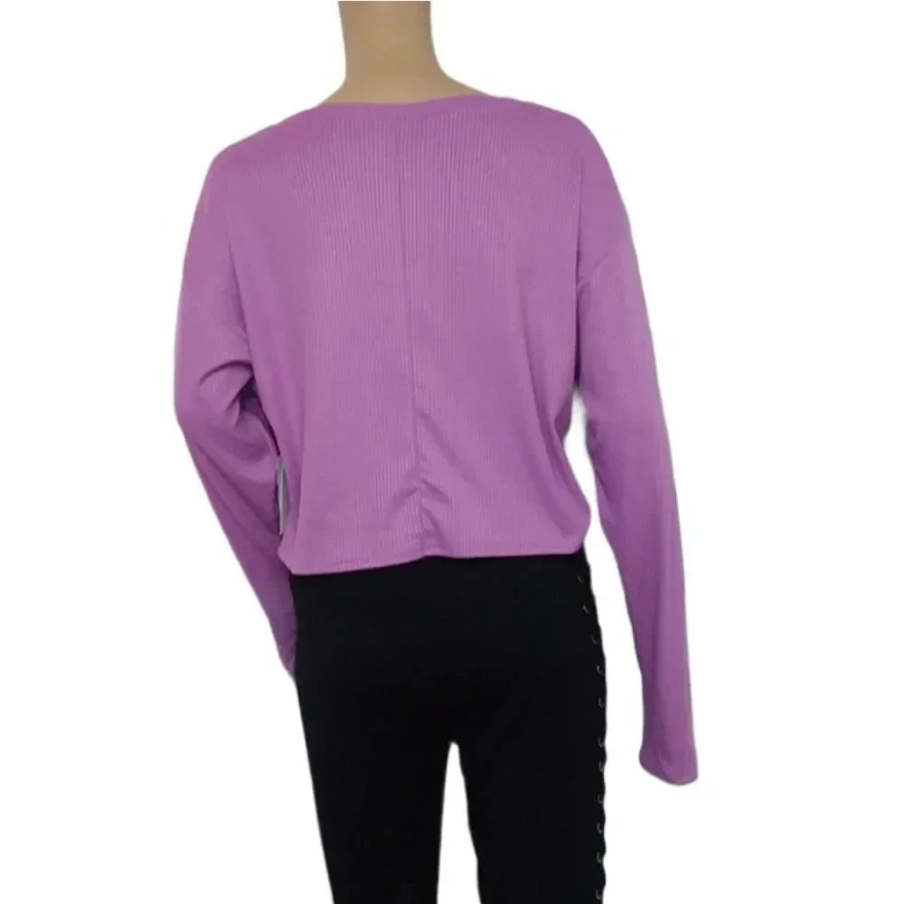 Abound Cropped Rib Knit Shirt - Picture 4 of 6